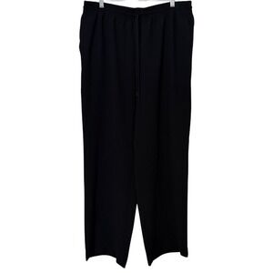 Black Wide-Leg Drawstring Pants